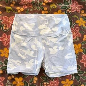 all in motion Light Blue & White Camo High-Rise Athletic Shorts